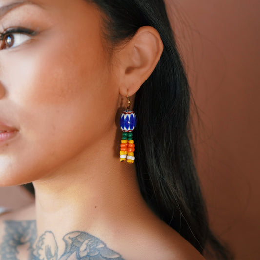 Paraggi Earrings - beaded strands