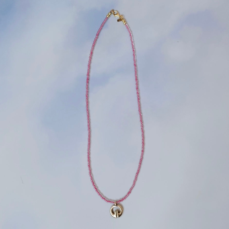 Beaded Brass Uvong - Pink